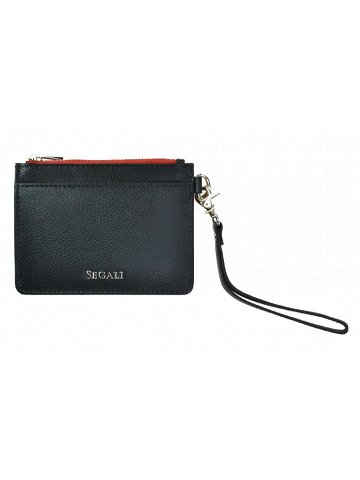 SEGALI Kožená mini peněženka-klíčenka 7290 A Black