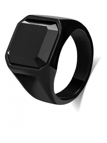 Troli Masivní prsten s černým krystalem 57 mm