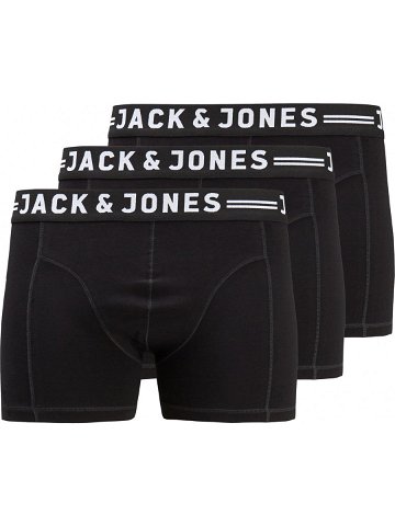 Jack & Jones PLUS 3 PACK – pánské boxerky JACSENSE 12147591 Black 5XL