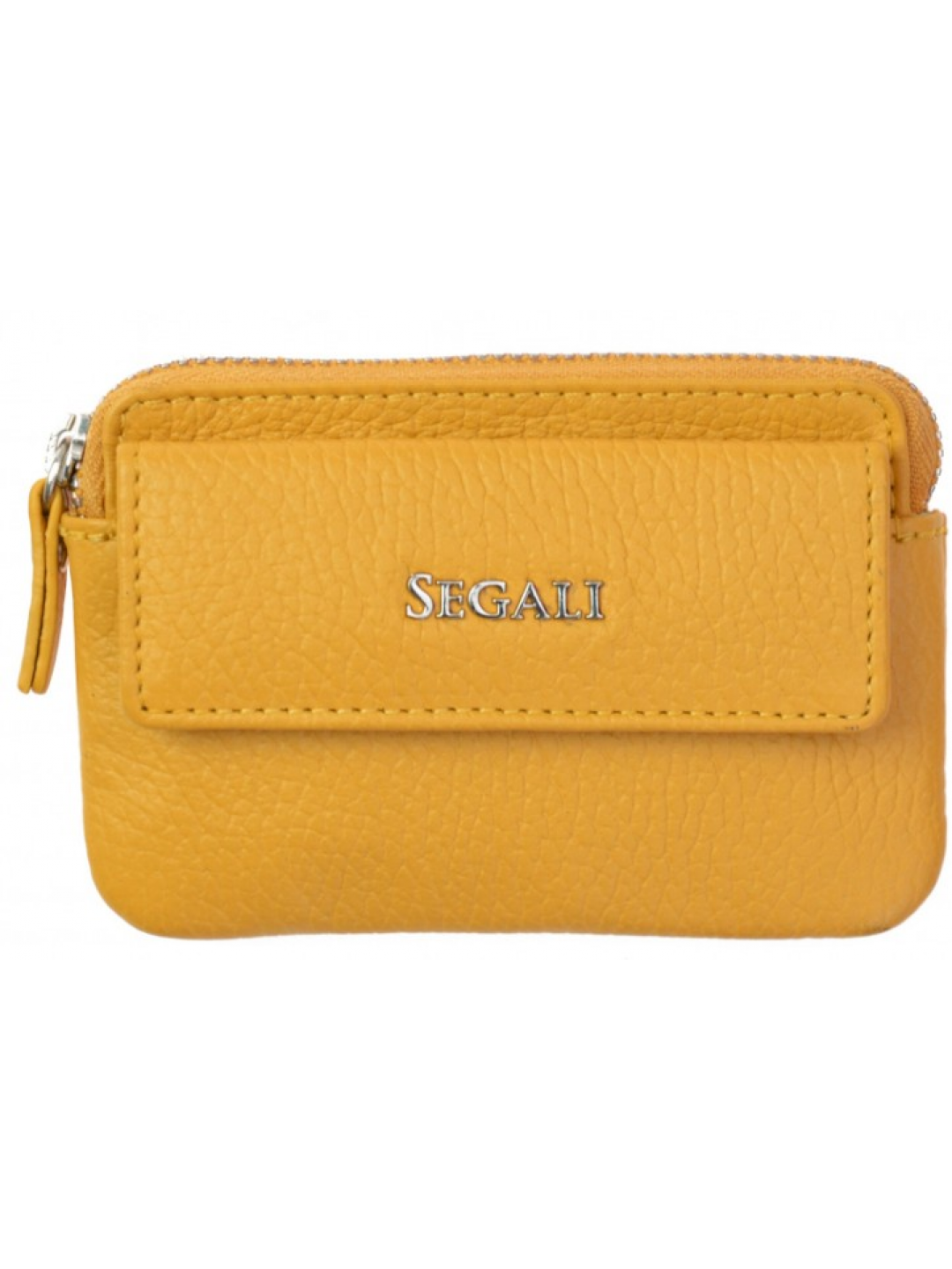 SEGALI Kožená mini peněženka-klíčenka 7483 A yellow