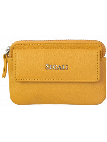 SEGALI Kožená mini peněženka-klíčenka 7483 A yellow