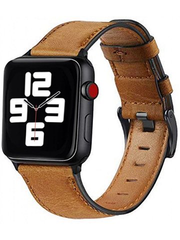 4wrist Kožený řemínek s prošíváním pro Apple Watch – Brown 42 44 45 49 mm