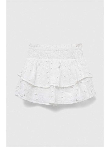 Dětská bavlněná sukně Abercrombie & Fitch bílá barva mini
