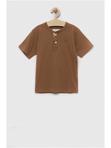 Dětské bavlněné tričko Abercrombie & Fitch hnědá barva