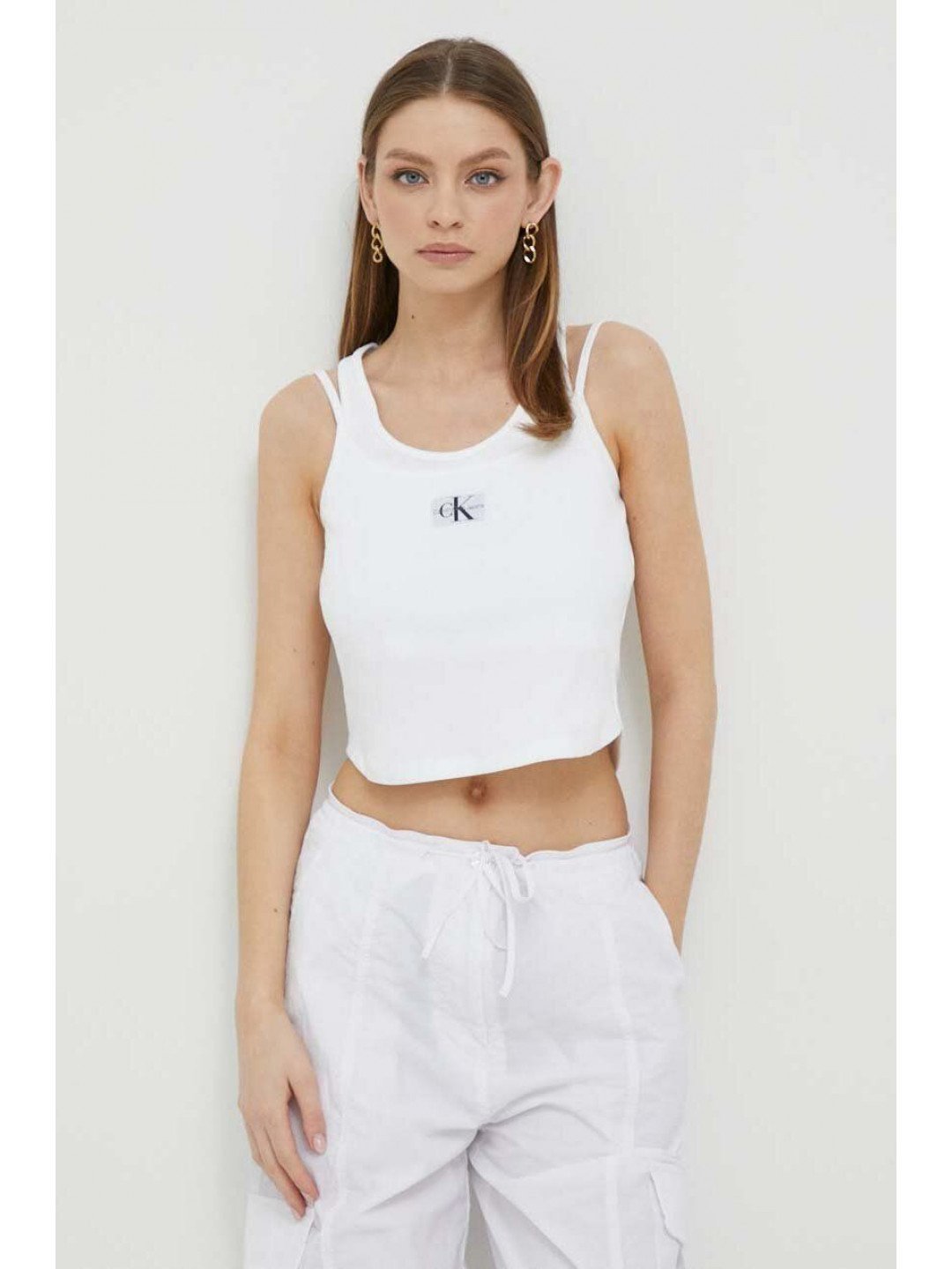 Top Calvin Klein Jeans dámský bílá barva J20J221430
