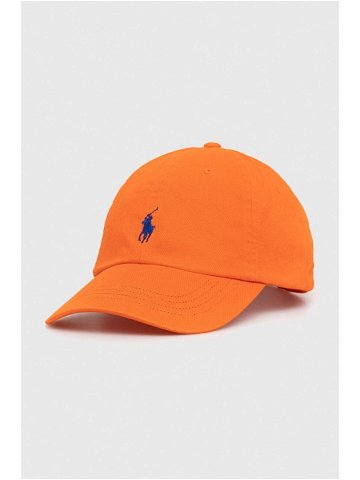 Bavlněná baseballová čepice Polo Ralph Lauren oranžová barva 211912843