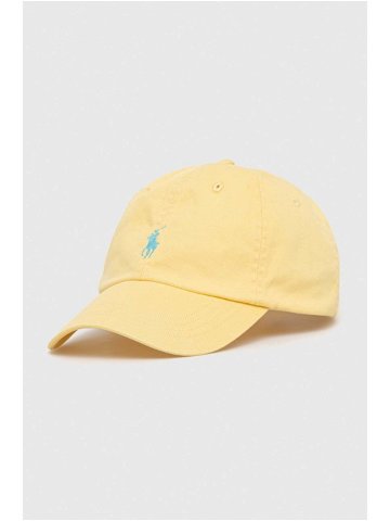 Bavlněná baseballová čepice Polo Ralph Lauren žlutá barva 211912843