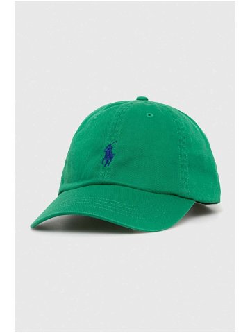 Bavlněná baseballová čepice Polo Ralph Lauren zelená barva 211912843