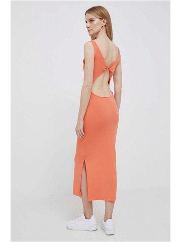 Šaty Calvin Klein Jeans oranžová barva midi