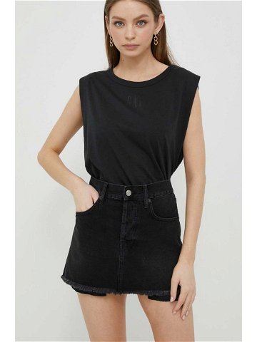 Džínová sukně Sisley černá barva mini