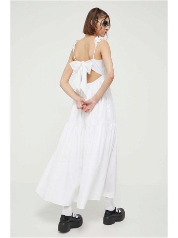 Šaty Abercrombie & Fitch bílá barva maxi