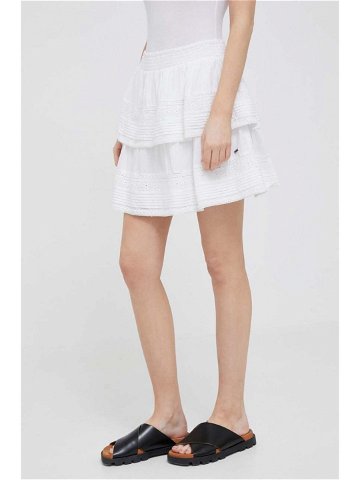 Bavlněná sukně Pepe Jeans Prana bílá barva mini áčková