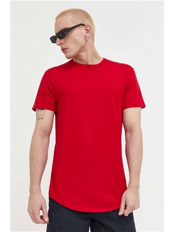 Bavlněné tričko Hollister Co červená barva