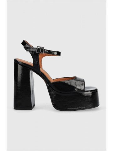 Kožené sandály Jonak BASILE CUIR BRILLANT černá barva 3400110