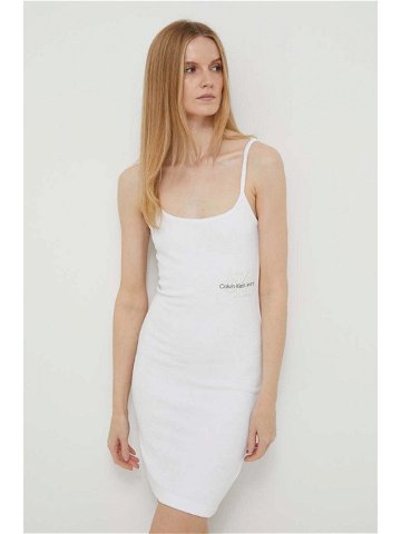 Šaty Calvin Klein Jeans bílá barva mini