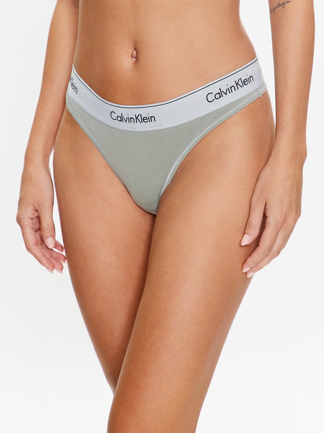 Calvin Klein Underwear Kalhotky string 000QF7208E Zelená