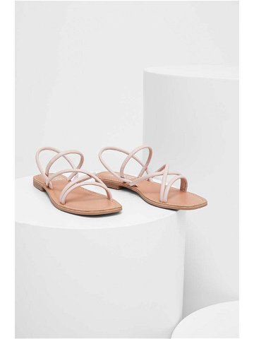 Kožené sandály Answear Lab dámské růžová barva