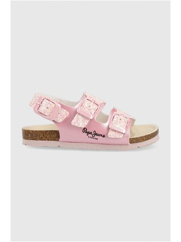 Dětské sandály Pepe Jeans růžová barva