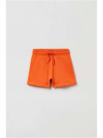 Dětské bavlněné šortky OVS oranžová barva hladké