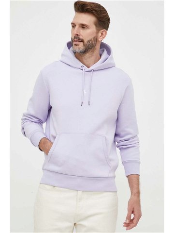 Mikina Polo Ralph Lauren pánská fialová barva s kapucí hladká 710881506