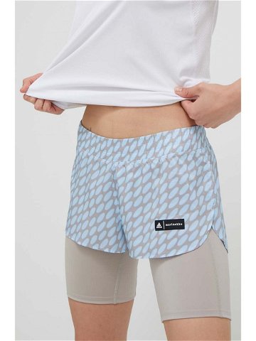Běžecké šortky adidas Performance Marimekko Run Icons šedá barva medium waist