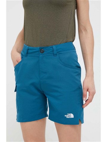 Outdoorové šortky The North Face Horizon tyrkysová barva high waist