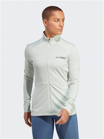 Adidas Fleecová mikina Terrex Multi Full-Zip Fleece Jacket HN5464 Zelená Slim Fit