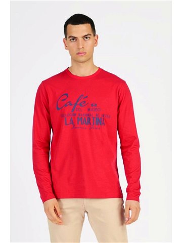 Tričko la martina man t-shirt l s jersey červená l