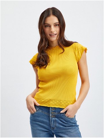 Žluté dámské tričko se stojáčkem ORSAY
