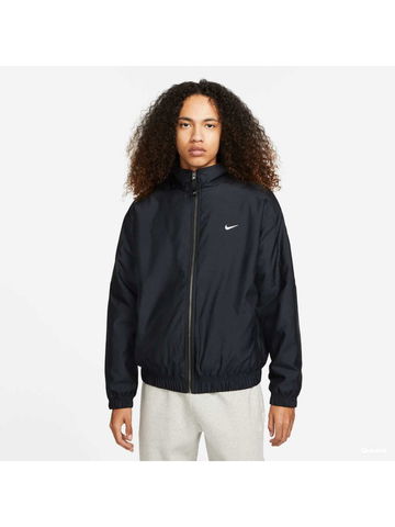 Nike Solo Swoosh Satin Bomber Jacket Black