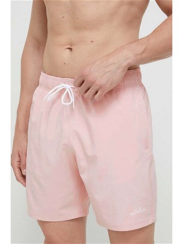 Plavkové šortky Hollister Co růžová barva
