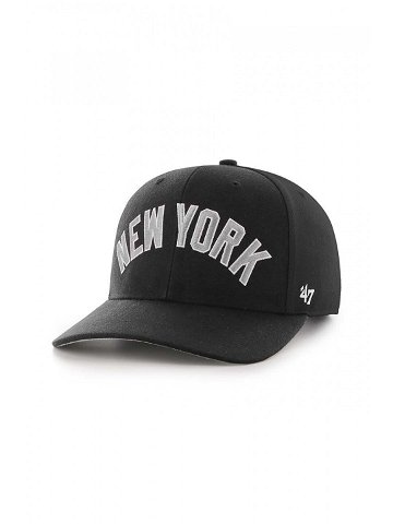 Čepice s vlněnou směsí 47brand MLB New York Yankees černá barva s aplikací