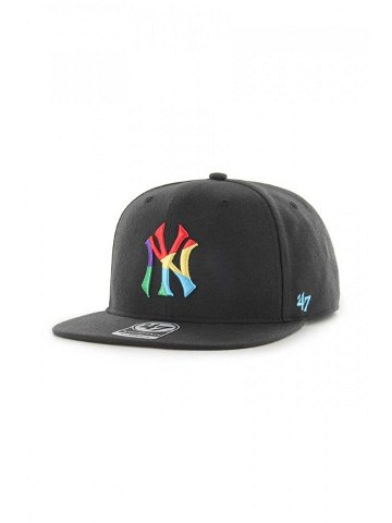 Čepice s vlněnou směsí 47brand MLB New York Yankees černá barva s aplikací