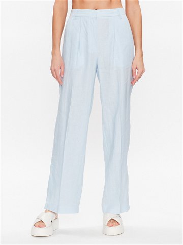 Remain Kalhoty z materiálu Linen 500160190 Modrá Regular Fit