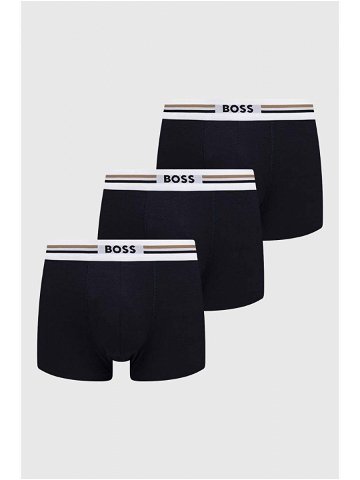 Boxerky BOSS 3-pack pánské černá barva 50492200