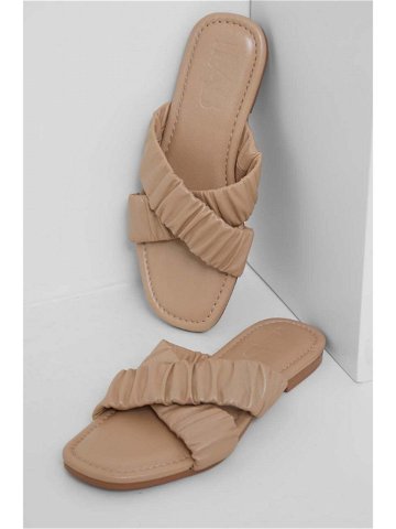 Kožené pantofle Answear Lab dámské béžová barva