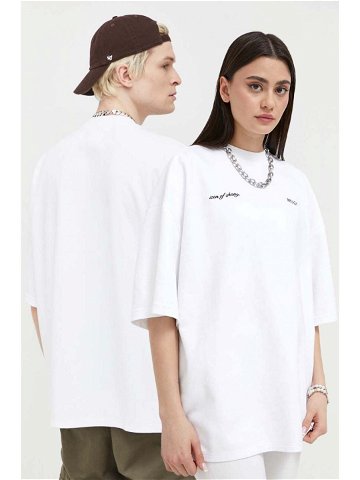 Bavlněné tričko Preach bílá barva