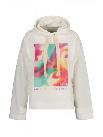MIKINA GANT RELAXED FLORAL GRAPHIC HOODIE bílá L