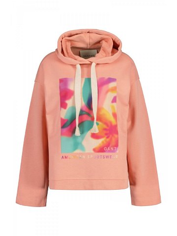 MIKINA GANT RELAXED FLORAL GRAPHIC HOODIE oranžová XL