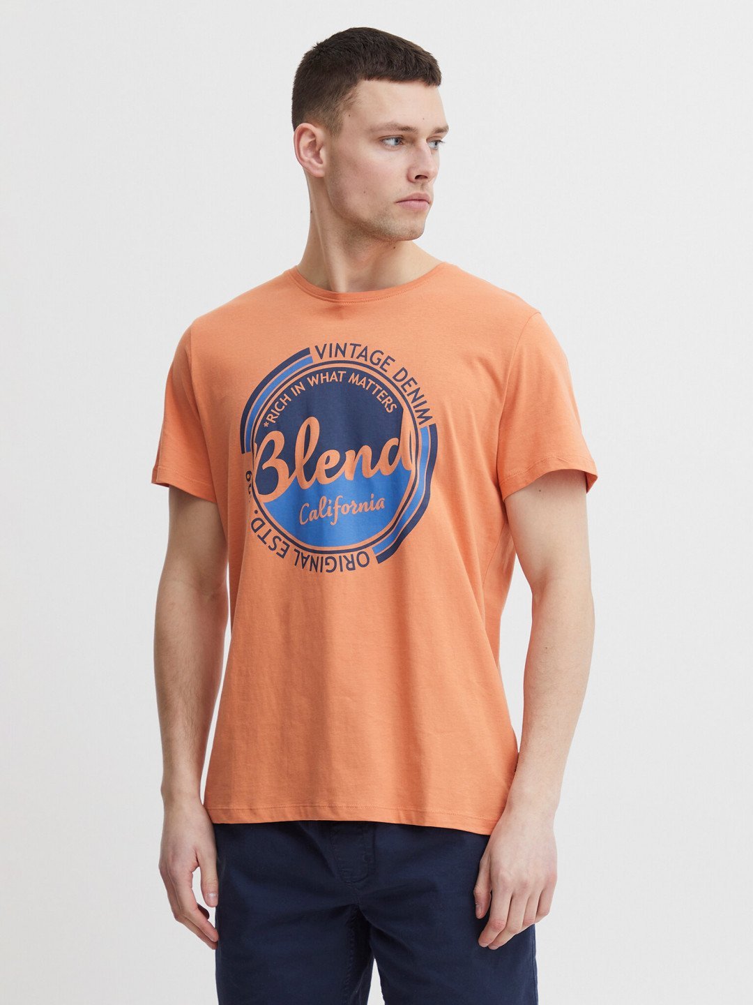 Blend T-Shirt 20715308 Oranžová Regular Fit