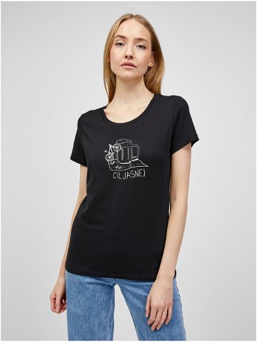 Černé dámské tričko s potiskem ZOOT Original Cíl jasnej