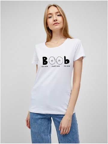 Bílé dámské tričko s potiskem ZOOT Original Boob