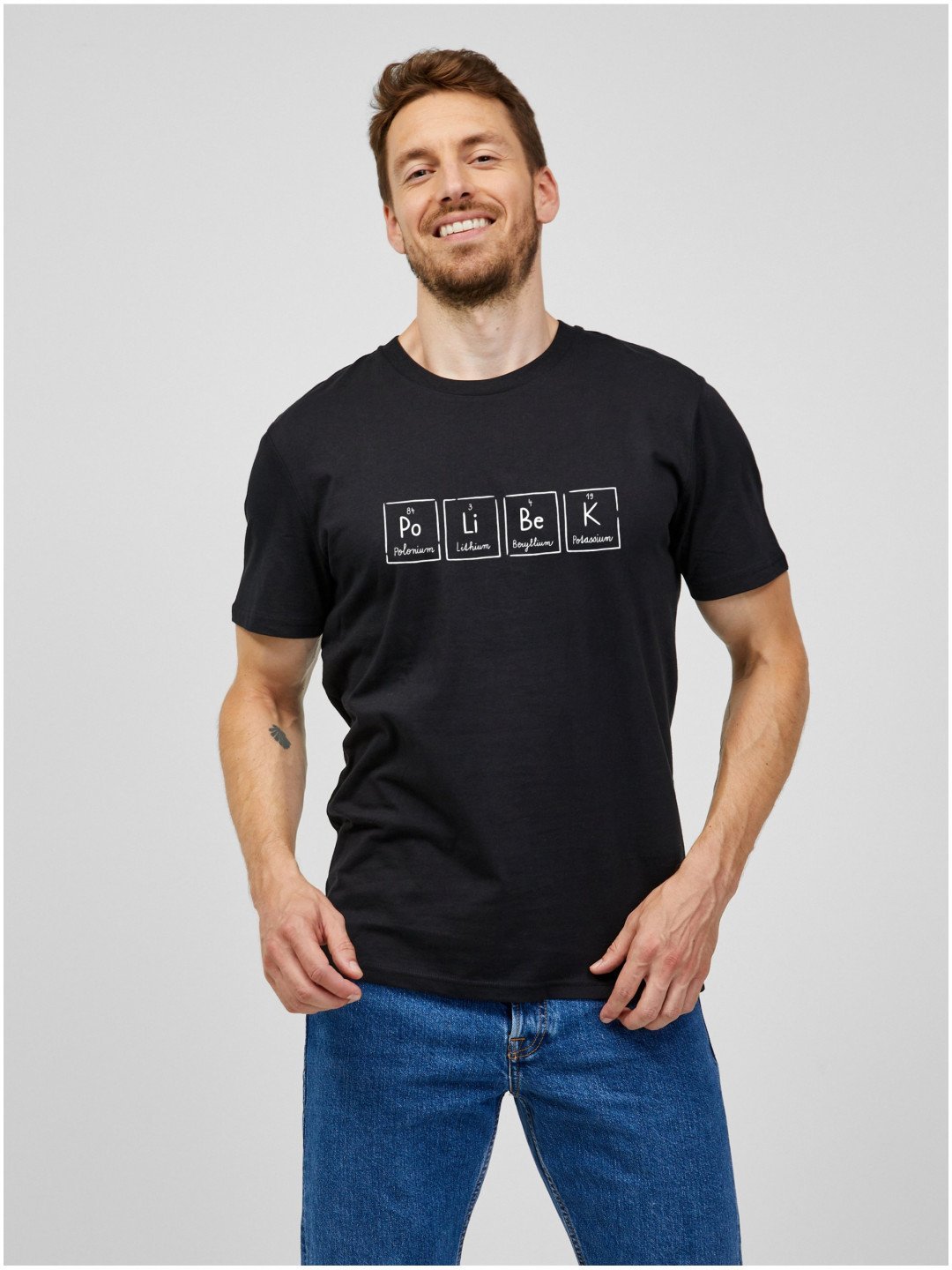 Černé pánské tričko s potiskem ZOOT Original Polibek