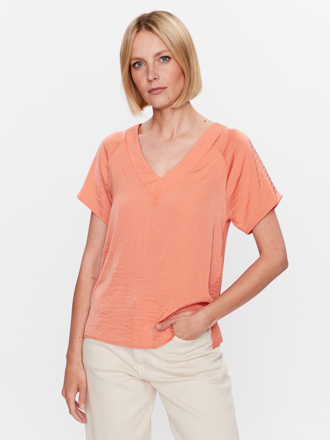 S Oliver T-Shirt 2129455 Oranžová Regular Fit