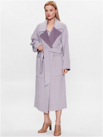 Calvin Klein Vlněný kabát K20K205855 Fialová Regular Fit