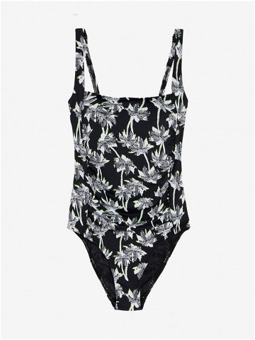 Bílo-černé dámské vzorované jednodílné plavky Marks & Spencer