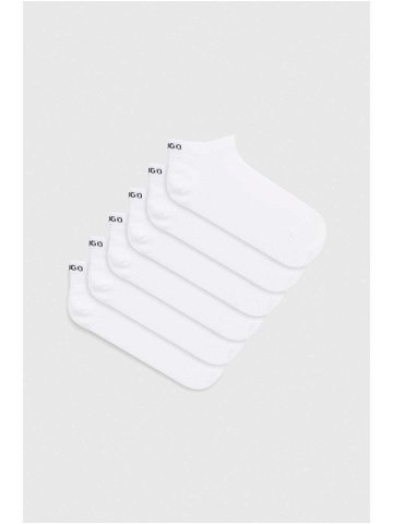 Ponožky HUGO 6-pack dámské bílá barva 50483086