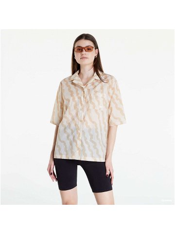 Reebok Classics Summer Waves Print Collared T-Shirt Beige