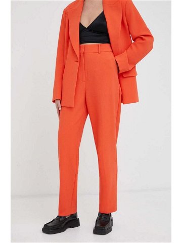 Kalhoty 2NDDAY dámské oranžová barva jednoduché high waist