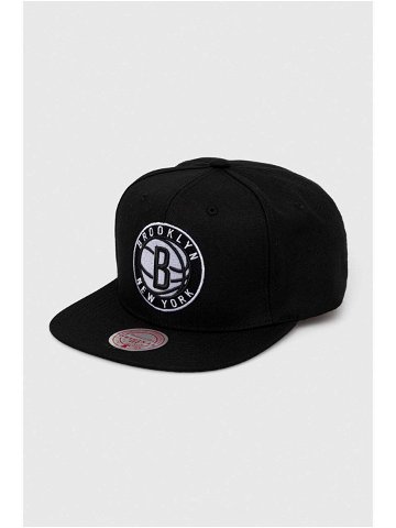 Kšiltovka Mitchell & Ness Brooklyn Nets černá barva s aplikací